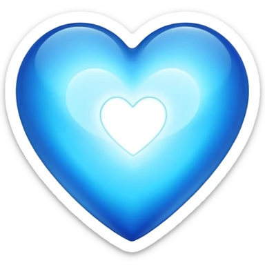pretty blue glowing bright shiny heart sticker