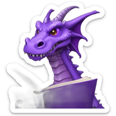 purple dragon head holding book of the dead sticker