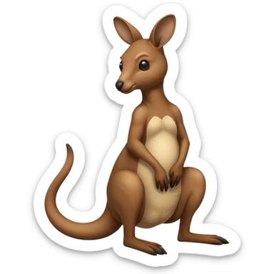 Kangaroo having a poo sticker