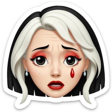 Cruella de vi crying sticker