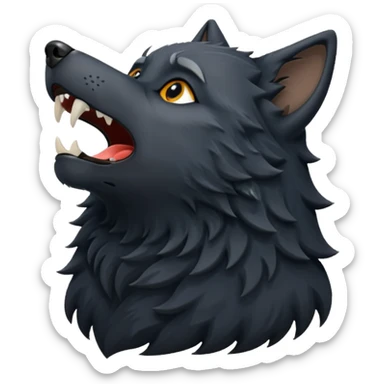 Lobo negro aullando sticker