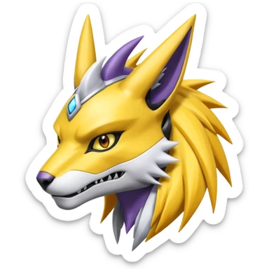  Cool Edgy Shiny Electrike-Greymon-Renamon-Weregarurumon full body sticker
