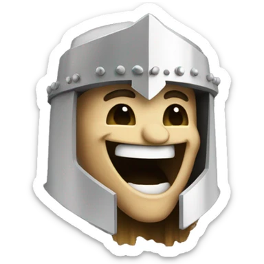 A crusader laughing out loud in pixel art sticker