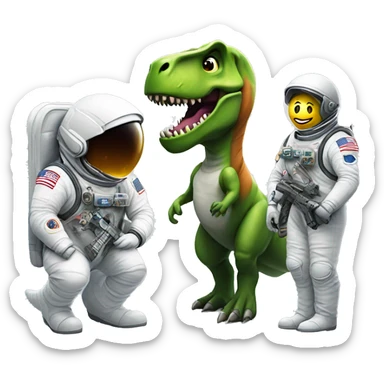 astronaut, t-rex and solider sticker