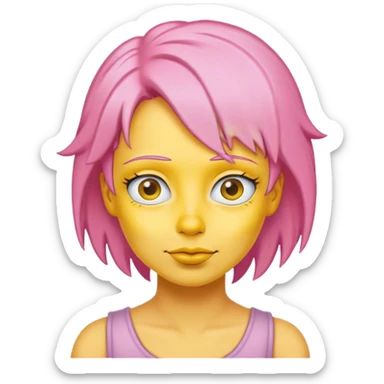 pink hair yellow face woman Simpson sticker