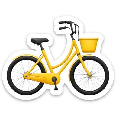 Create a Telugu Desam Party (TDP) flag emoji: bright solid yellow background, simple black bicycle icon in the center. Flat emoji style, bold colors, clean edges, no text, no gradients, no shadows. Square 1:1 ratio, transparent background, minimal and clear like a system emoji. sticker