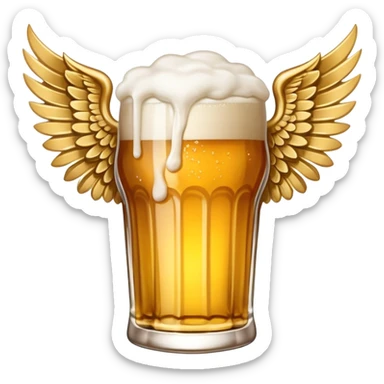 Money with wings, but instead of a stack of bills it's a pint of beer sticker