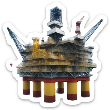Oil offshore platform sticker