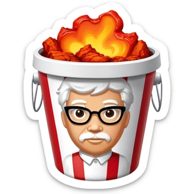 kfc bucket white and red stripes with lava sticker
