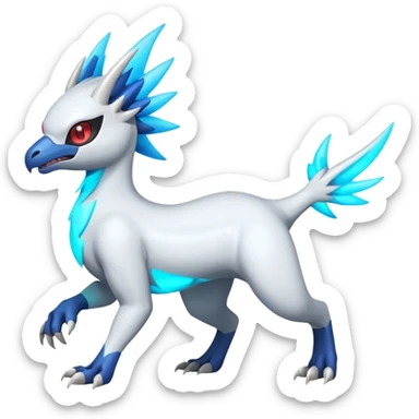 Neon Vibrant Pulsating Trail-glowing Chromatic Trico-Absol-Salamence-Silvally-fusion-hybrid sticker