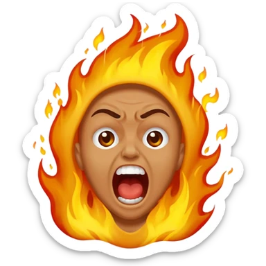 person burning in the pits of hell sticker