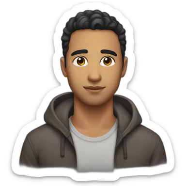 26 years old latin guy, without bear, brown eyes, fade hair style sticker