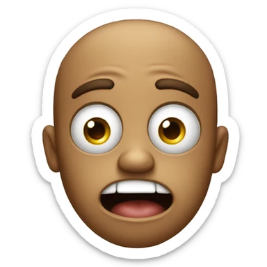 Extremely wide-eyed, flabbergasted emoji with their jaw dropped in cartoon-like exaggeration  sticker