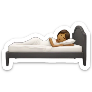 Aesthetic bed with girl resting on it sticker