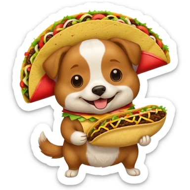 Perro con un taco sticker