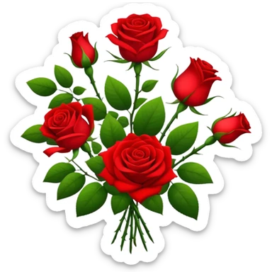 beautiful bouquet of red roses sticker