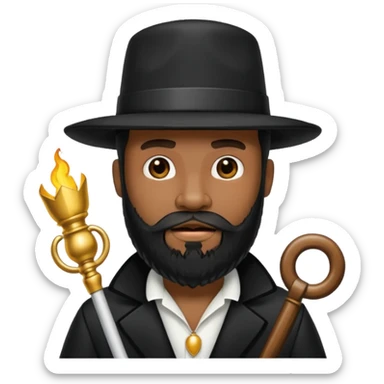 A black pimp with a full beard sticker