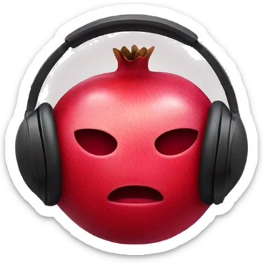 pomegranate emoji wearing headphones. no face sticker