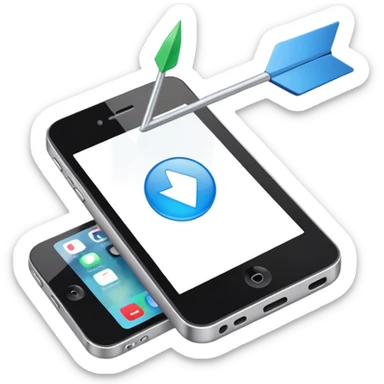 mobile phone and arrow sticker