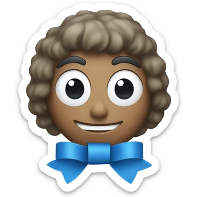 Blue unrolled ribbon sticker