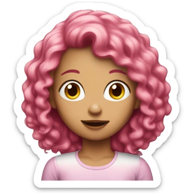 She has pink hair and no eat apples sticker