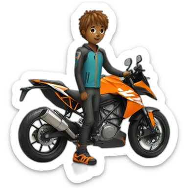 Boy with ktm bike sticker