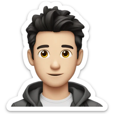 Tom holland with black hair closeup sticker