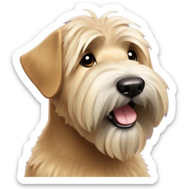 Cute soft coated Wheaton terrier sticker