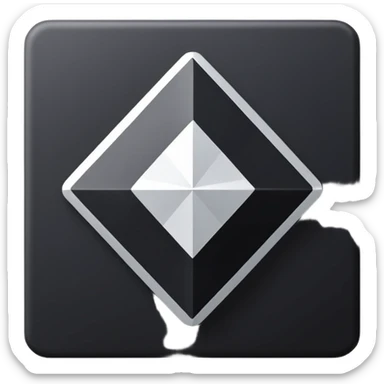 3d diamond shape matte black. diamond shape like on a playing card sticker