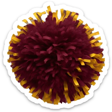 2 Maroon and gold cheerleading pom pom sticker