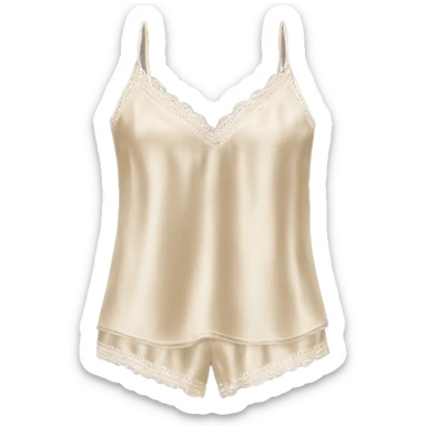 Beige silk camisole pjs sticker