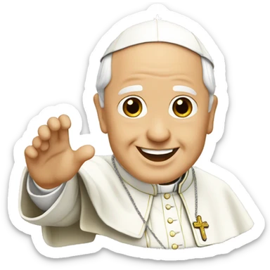 pope francis saying hi sticker