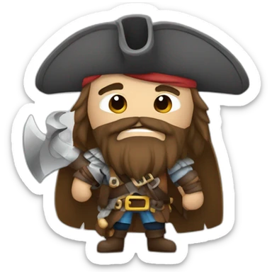 Un pirate combatte un viking sticker