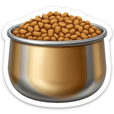 pet food in stainless bowl sticker