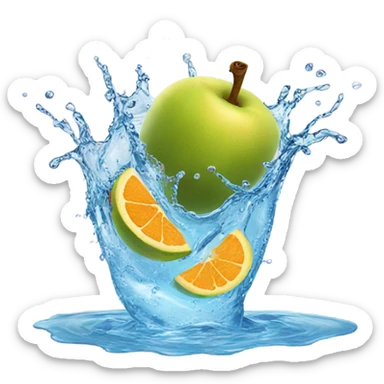 fruit water splash sticker