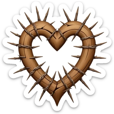 Around the heart  Crown thorns  in horizontal lly  sticker