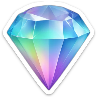 Pastel iridescent rainbow crystal diamond sticker