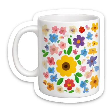 Mug with flower pattern  sticker
