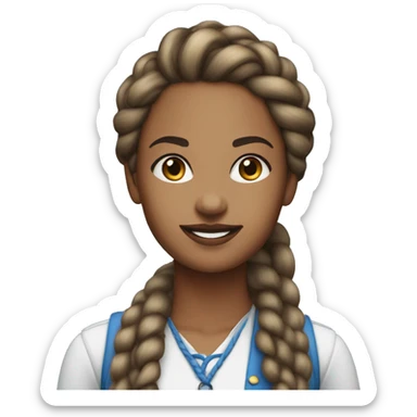 medium brown young woman venture capitalist with blue braided hair style sticker