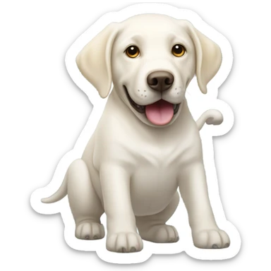 White labrador retriever, riding an elephant sticker