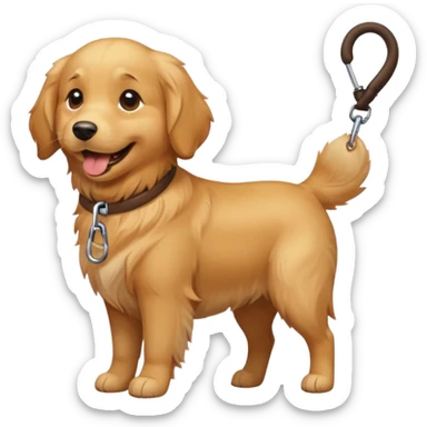 Dog on leash  sticker