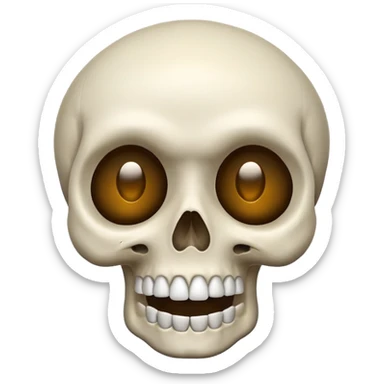 Combination of skull emoji and surprised emoji sticker