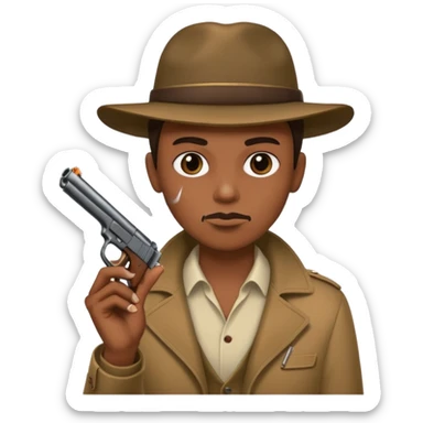 Smoking blunt, holding gun sticker