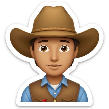 Bronco with a cowboy hat on  sticker