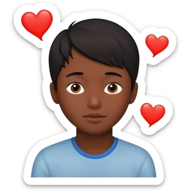 asian black haired boy dreams of kissing redhead girlfriend sticker