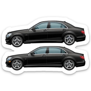 Crée-moi un emoji de Mercedes classe S sur le côté en noir sticker