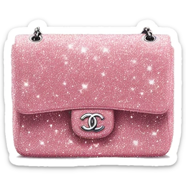 Chanel classic flap bag pink sparkle glitter sticker