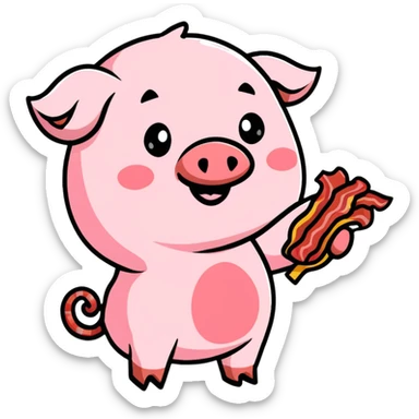 Pig with bacon sticker