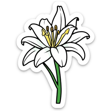 white lily sticker