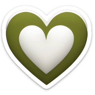 heart-deep-olive-and-white-color sticker